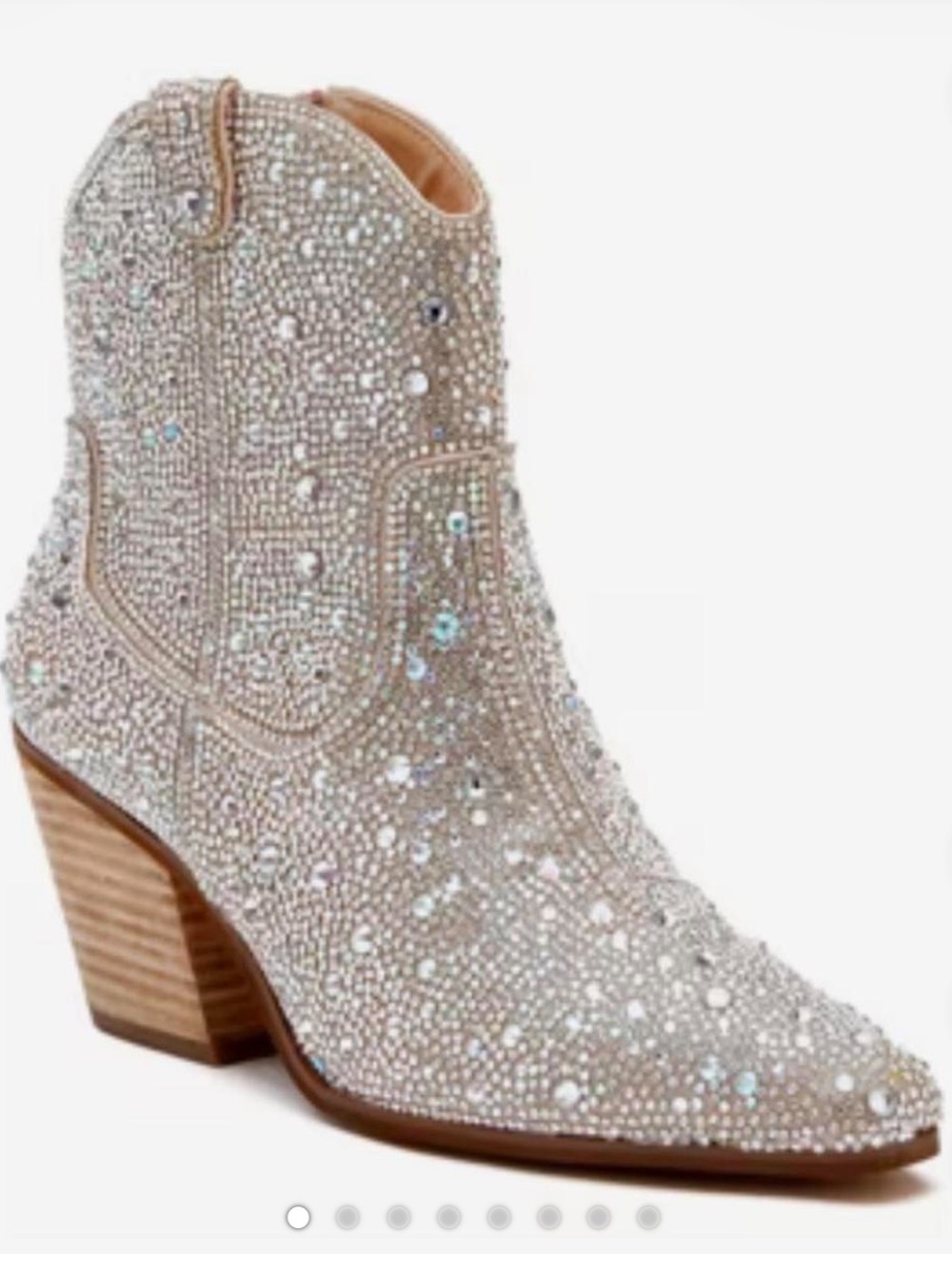 Sincerely Jules “Bravo” Rhinestone Encrusted Cowgirl Ankle Zip Boots. SZ 7.5